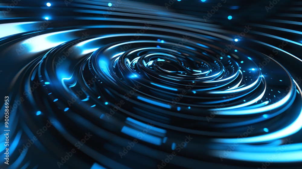 Futuristic Blue Neon Spiral Light Trails Futuristic Blue Neon Spiral Light Trails