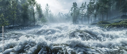 Flood white isolated background