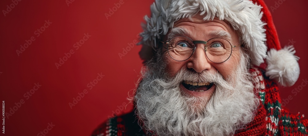 Funny Santa Claus with Surprised Expression on Isolated Red Background, Banner Design with Copy Space for Christmas Advertising Concept, Hyper Realistic Photography Style
Funny Santa Claus with Surprised Expression on Isolated Red Background, Banner Design with Copy Space for Christmas Advertising Concept, Hyper Realistic Photography Style