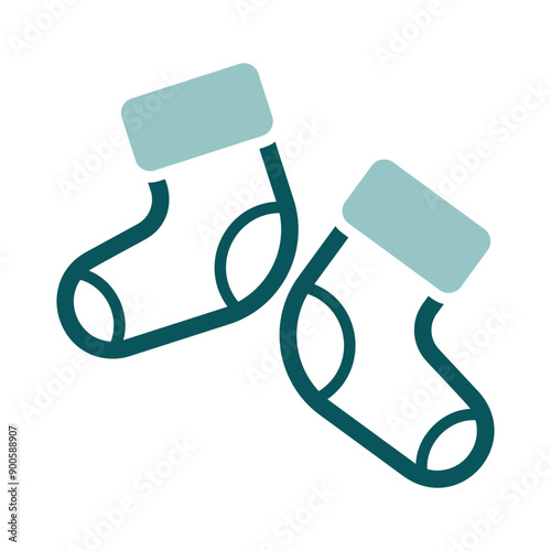 Baby socks bootees vector isolated icon
