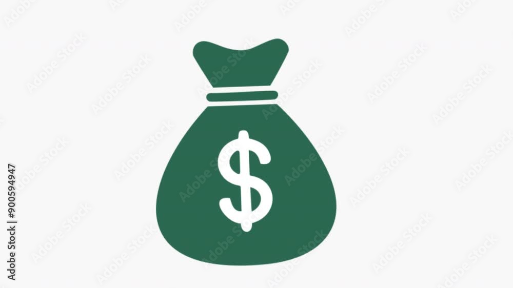 Green money bag with white dollar sign suitable for financerelated designs, investment themes, banking concepts, and business presentations Green money bag with white dollar sign suitable for financerelated designs, investment themes, banking concepts, and business presentations