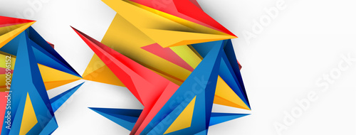Minimal geometric abstract background. Low poly dynamic triangle design. Trendy techno business template for wallpaper, banner, background or landing