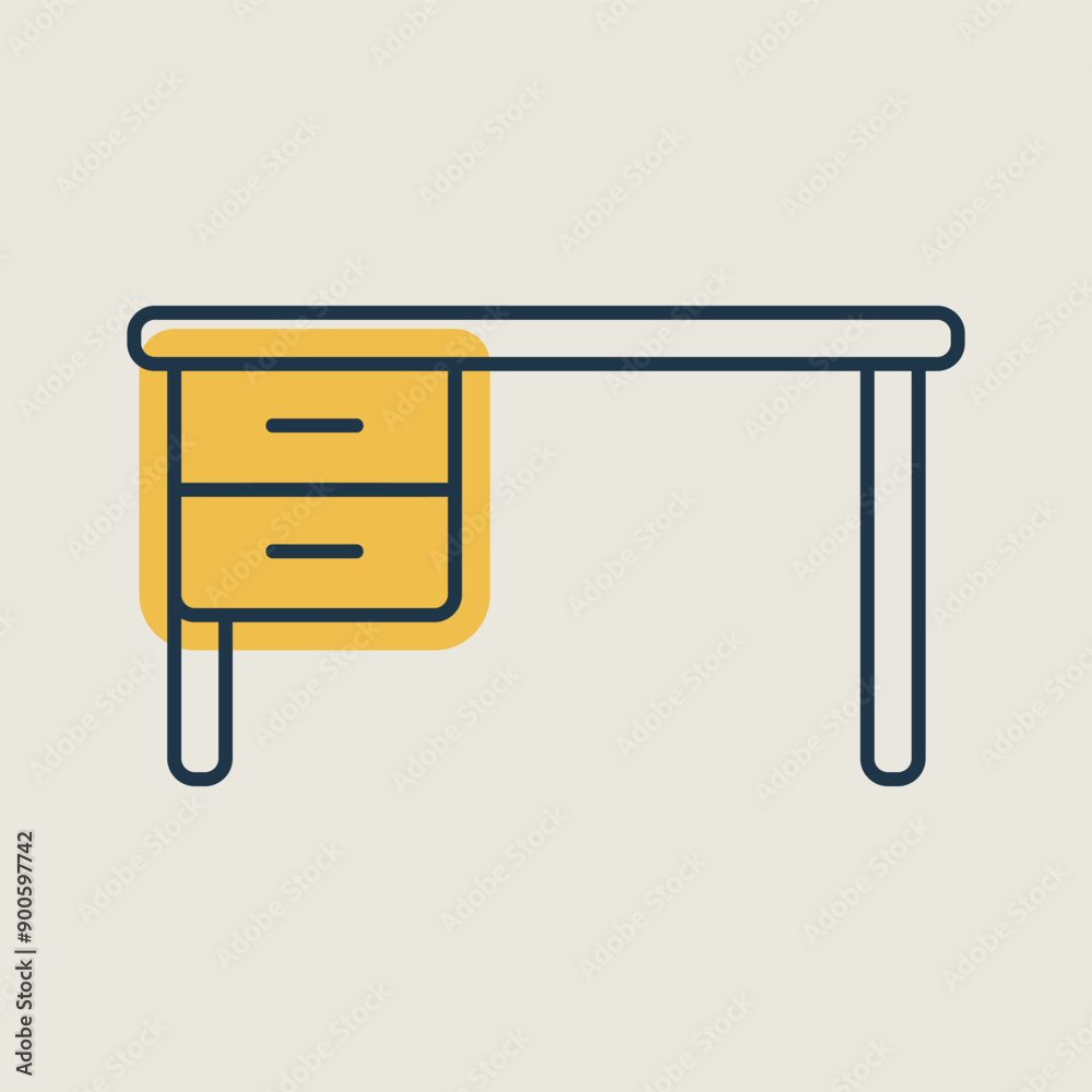 Office desk vector icon. Table sign Office desk vector icon. Table sign