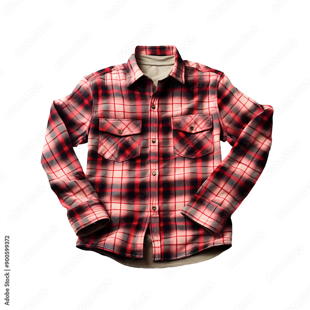Plaid shirt isolated on white