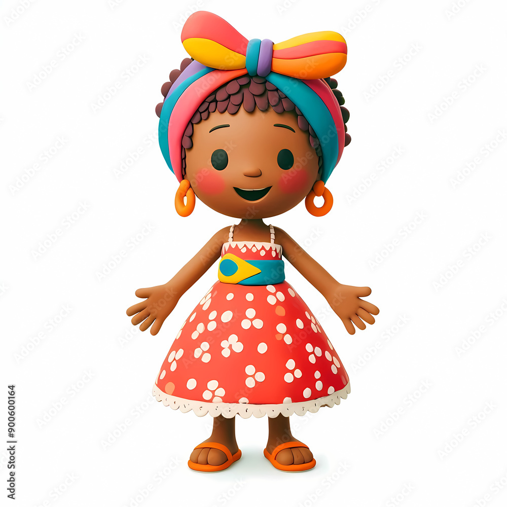 Brazilian girl in traditional dress isolated on white Brazilian girl in traditional dress isolated on white