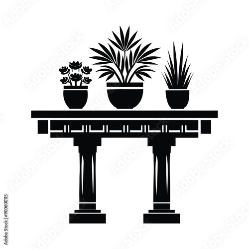 Table silhouette vector illustration