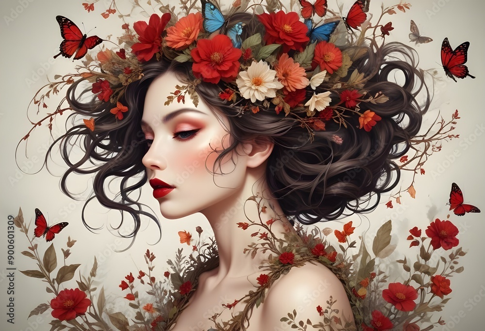 portrait of a girl with flowers
in the hair portrait of a girl with flowers
in the hair