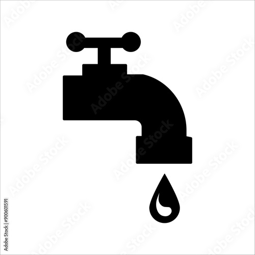 Water Tap Sign. Fauced Icons. Drinking Water - Symbol Template. Vector Printable Sign.
