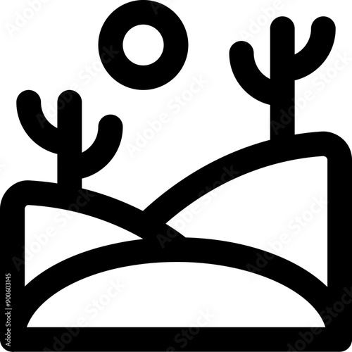 UI desert Vector Icon Illustration. Line Style