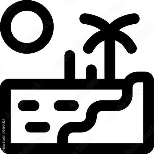 UI oasis Vector Icon Illustration. Line Style