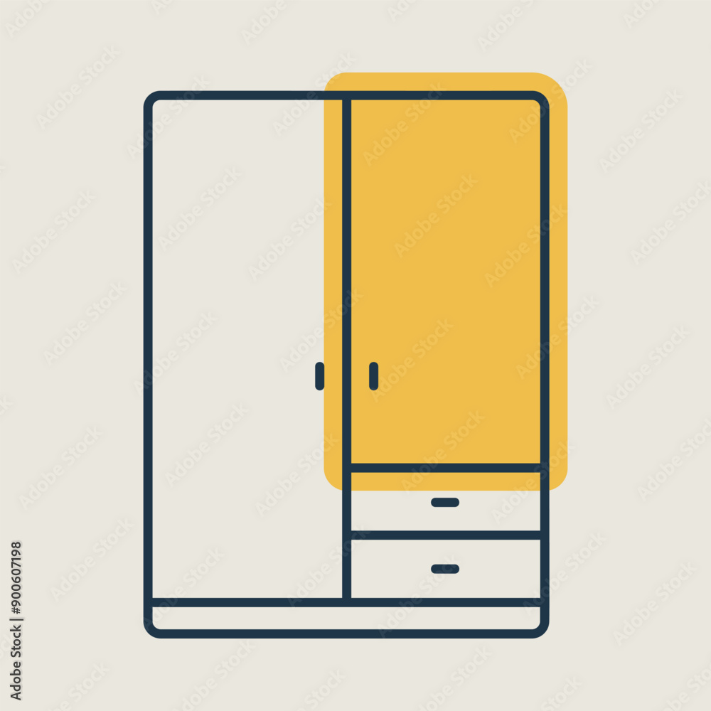 Cupboard vector icon. Furniture sign Cupboard vector icon. Furniture sign