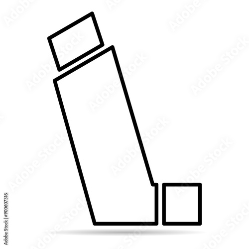 Asthma inhaler design shadow icon, medicine health care sign, graphic vector illustration