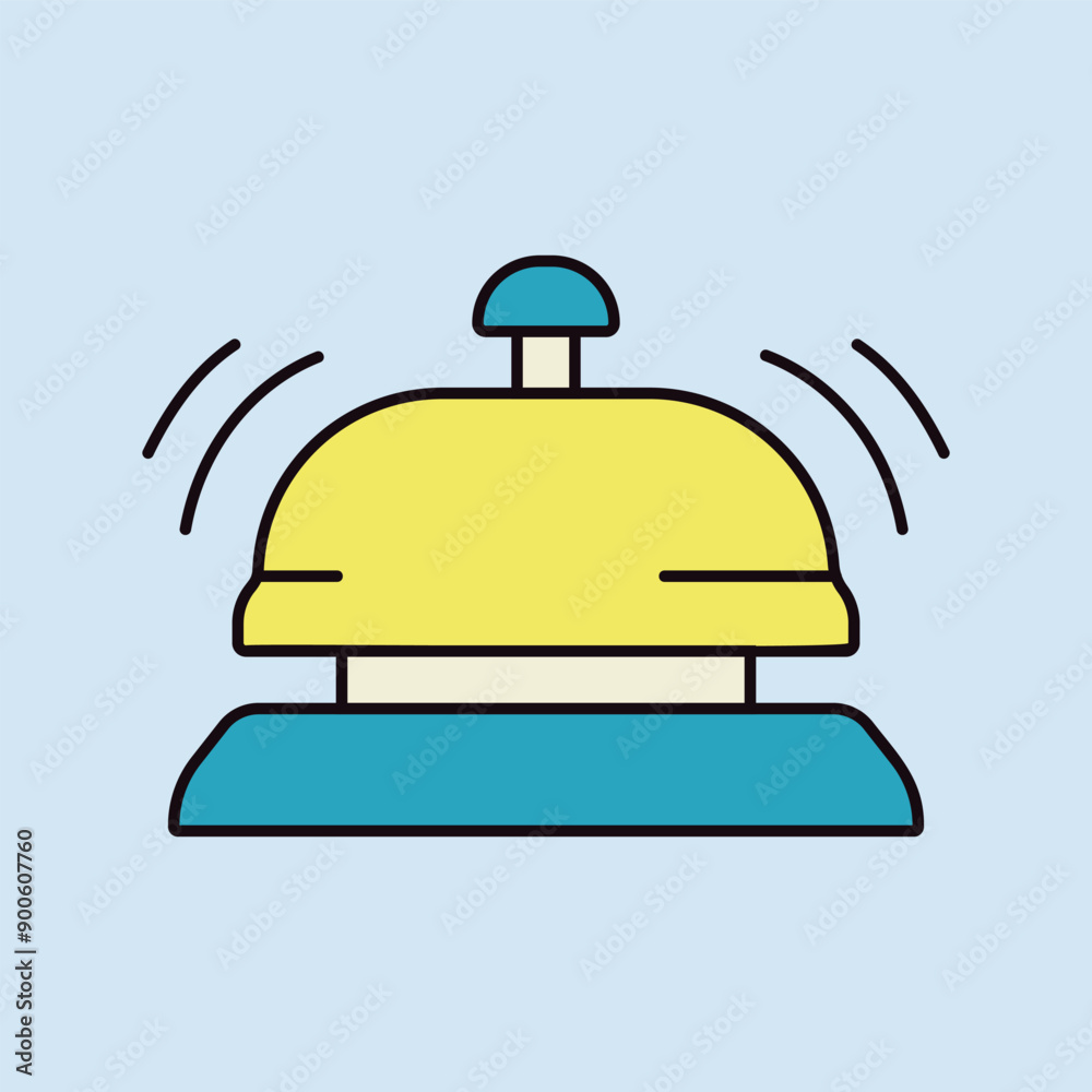 Counter bell, hotel, service vector icon
