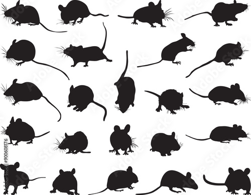 Black silhouettes of mice