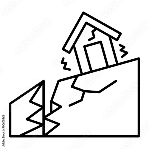 Earthquake icon. outline icon