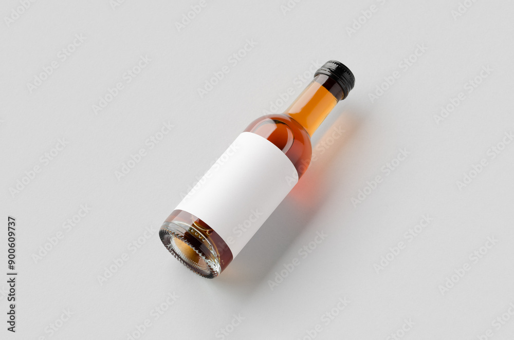 Small rose wine bottle mockup. Bordeaux shape.