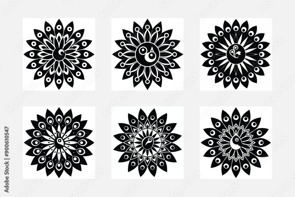 custom made wallpaper toronto digitalmandala background, set mandala,Mandalas for coloring book.