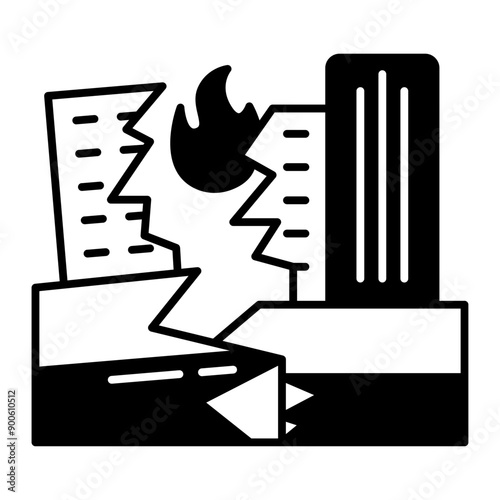 earthquake icon. black fill icon