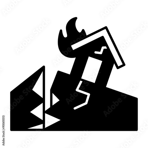 earthquake icon. black fill icon