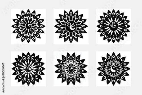 mandala background, set mandala,Mandalas for coloring book.