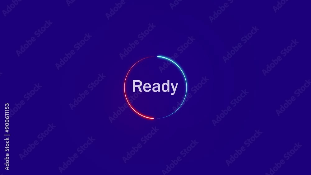 Ready icon animation, Ready text animation, Ready logo animation with Colorful ellipse. Ready icon animation, Ready text animation, Ready logo animation with Colorful ellipse.