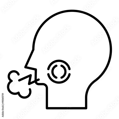 Cough icon. outline icon
