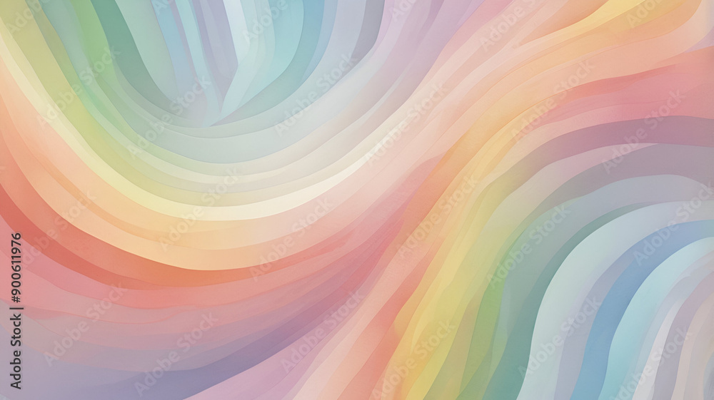 Abstract rainbow with a blurred colorful background in soft pastel colors generated by AI
