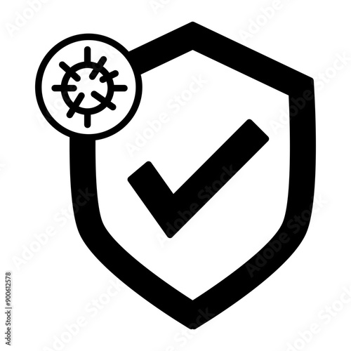 immune system icon. black fill icon