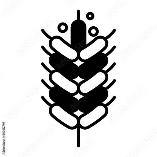 Pollen Allergy. plant icon. black fill icon