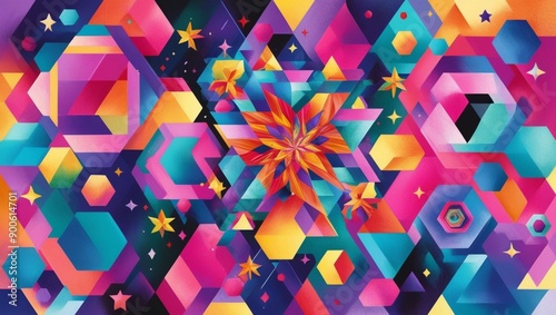 Whimsical Geometric Wonderland background.