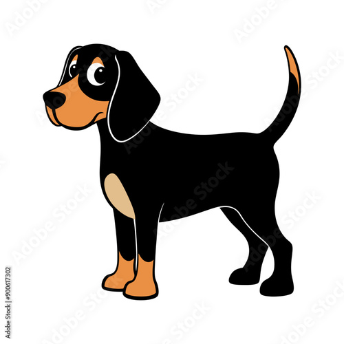 a drawing of a beagle dog with white background