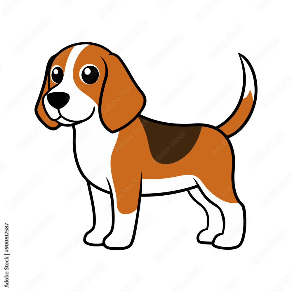 a drawing of a beagle dog with white background a drawing of a beagle dog with white background