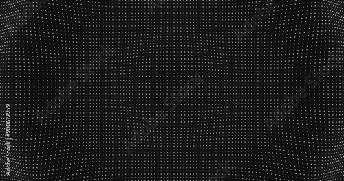 Animated abstract technology dark background. Glowing random dots and grid. Looped stock animation motion graphics design. Footage for backdrop.