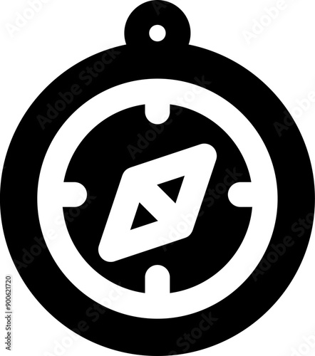 UI compass Vector Icon Illustration. Glyph Style