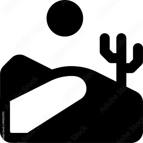 UI desert Vector Icon Illustration. Glyph Style