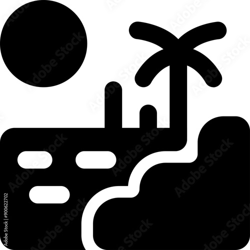 UI oasis Vector Icon Illustration. Glyph Style