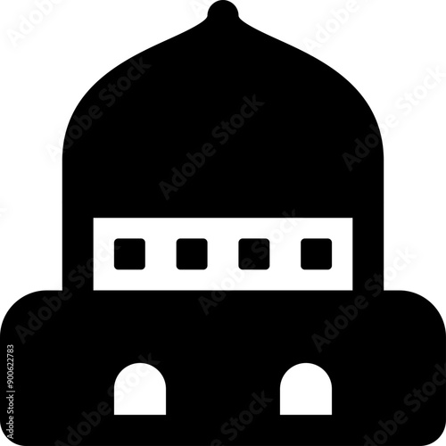 UI palace Vector Icon Illustration. Glyph Style