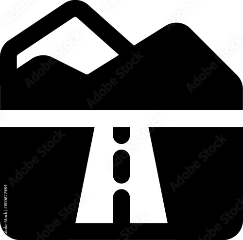 UI road Vector Icon Illustration. Glyph Style