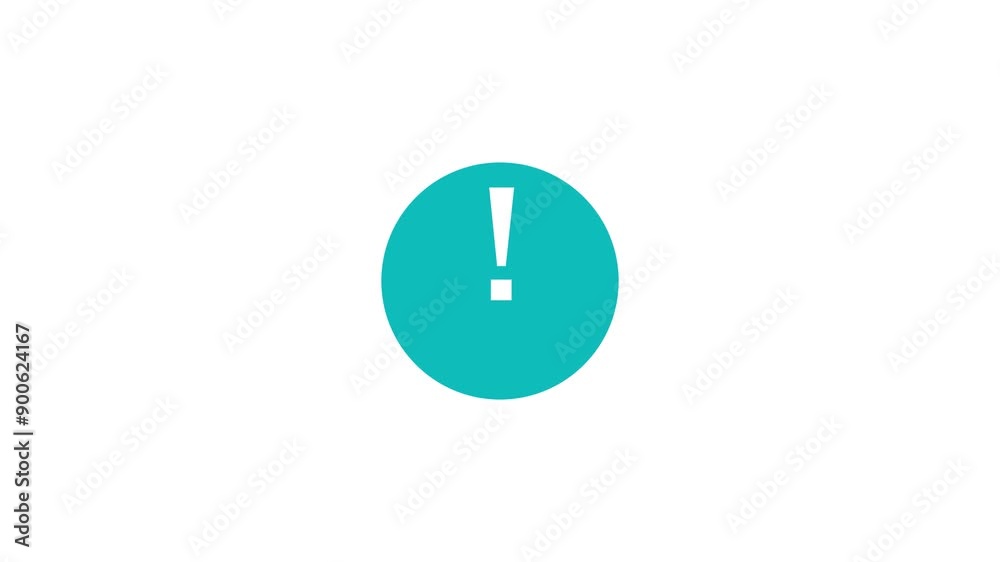 Exclamation mark    animation video. Caution icon