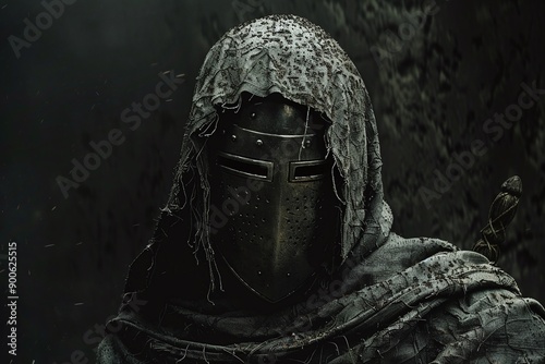 ai generative crusader knight close up