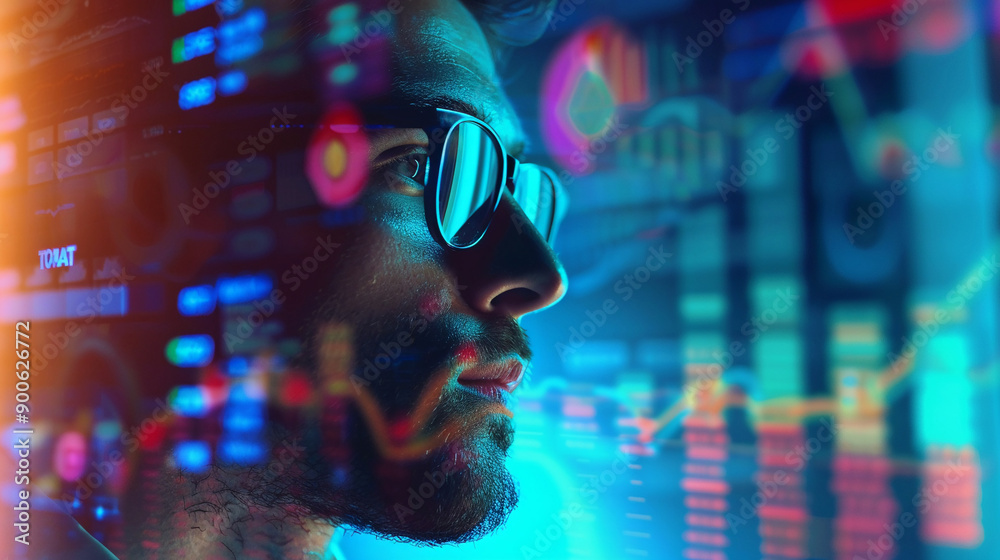 Businessman planning next steps with financial graphs cash flow analysis Businessman planning next steps with financial graphs cash flow analysis