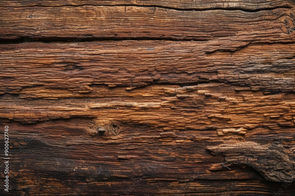 Close-up of a detailed wooden plank with natural patterns and grain Close-up of a detailed wooden plank with natural patterns and grain
