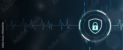 Cyber security and information or network protection. Future cyber technology web services for business and internet project. Vector art.