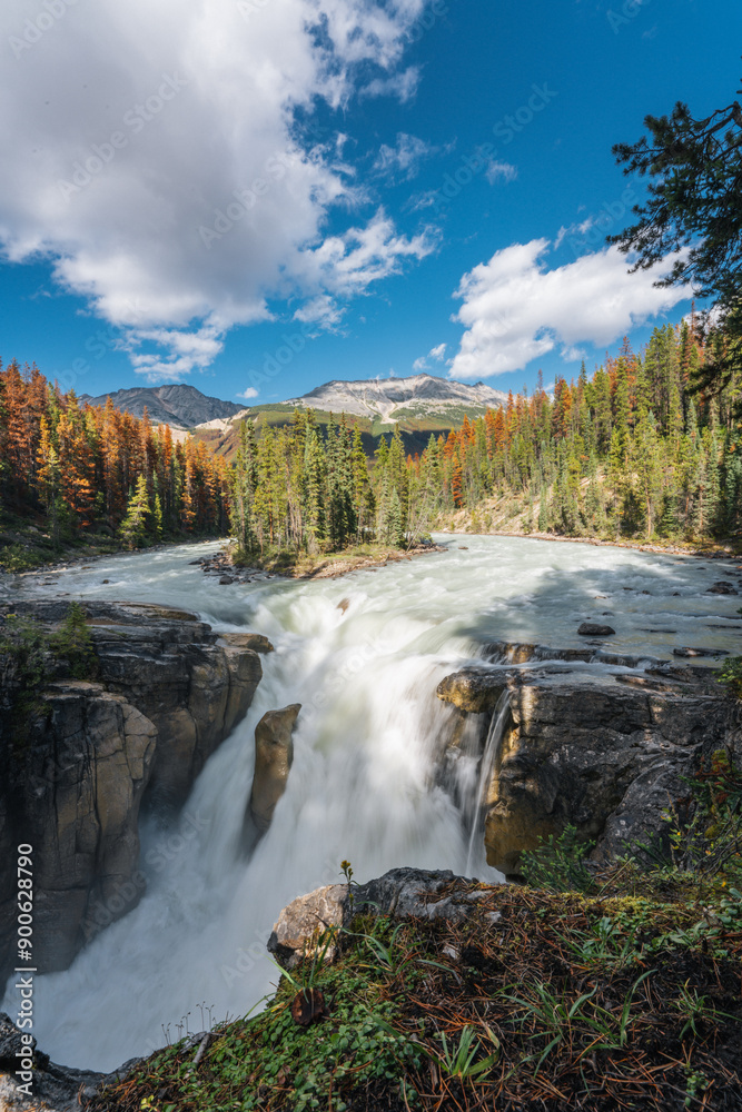 Sunwapta falls in Jasper National Park, Alberta, Canada.