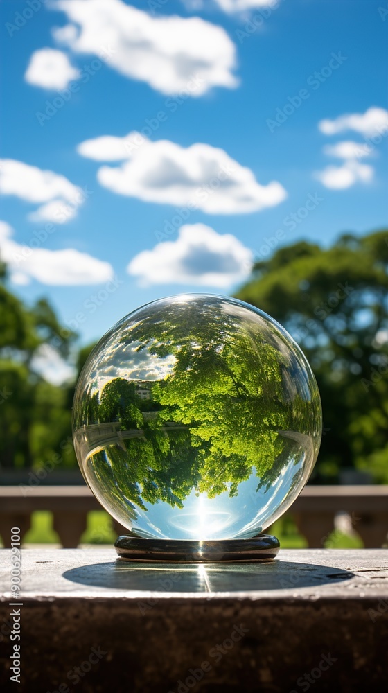 glass globe on the beach glass globe on the beach
