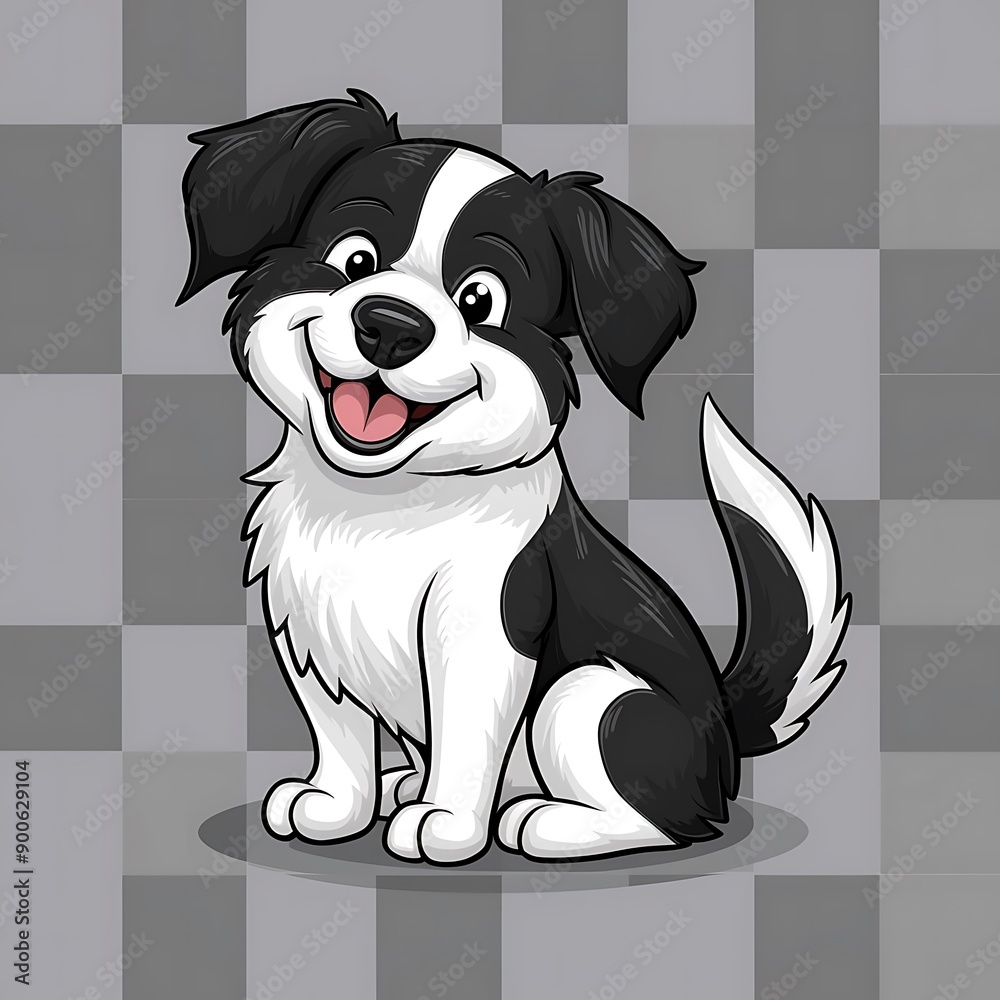 Fototapeta premium Dog vector design. Black and white dog vector graphics