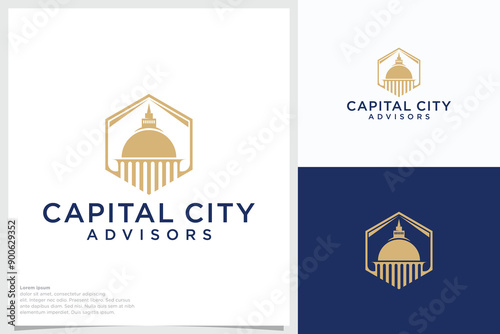 Capitol dome logo design inspiration Capitol building logo template