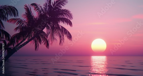 Palm Tree Silhouette at Sunset