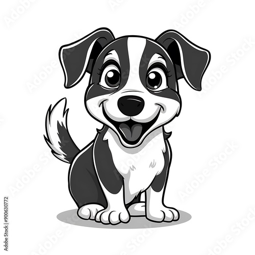 Dog vector design. Black and white dog vector graphics