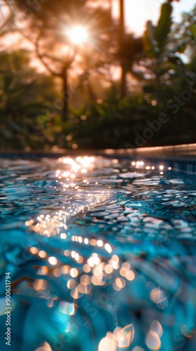 Sunlight sparkles on water, creating a peaceful atmosphere in nature's embrace © Leli